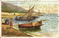 CPA Fantaisie Illustrateur Bateaux 