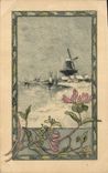 Vintage Postcard Fantaisie Illustrator Windmill