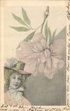 CPA Fantaisie Illustrateur Femme Fleur 