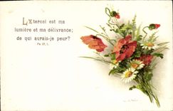 CPA Fantaisie Illustrateur Fleurs 