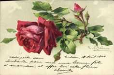 CPA Fantaisie Illustrateur Fleurs 