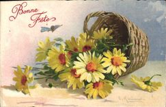 CPA Fantaisie Illustrateur Fleurs 