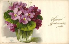 CPA Fantaisie Illustrateur Fleurs 