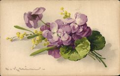 CPA Fantaisie Illustrateur Fleurs 