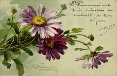 CPA Fantaisie Illustrateur Fleurs 