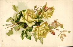 CPA Fantaisie Illustrateur Fleurs 