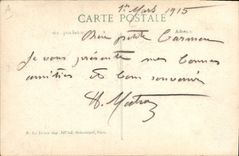 Vintage Postcard Militaria Marshal the Count Robert de Kandakar