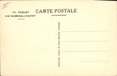 Vintage Postcard Boat Steamer Co Package SS Marechal Lyautey