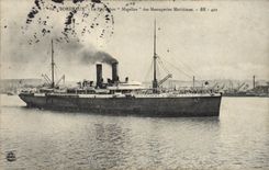 CPA Bateau Paquebot Bordeaux Le paquebot Magellan des Messageries Maritimes 