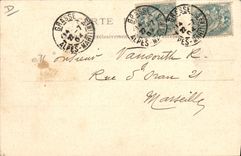 Postal Recolección de las rosas en Provence