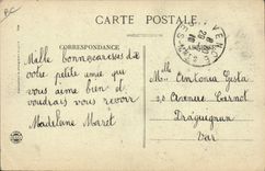 Vintage Postcard Gathering of the flowers of Vence orange trees