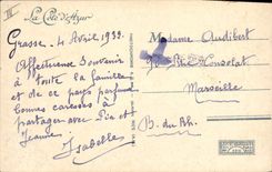 Vintage Postcard Cueillette of the jasmines Dimensions Azure