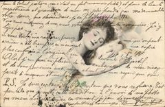 Vintage Postcard Fantasy Woman Angel