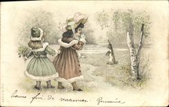 CPA Fantaisie Enfants Lapin 