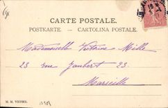 Vintage Postcard Fantaisie Woman Pig Pig Clover Mushroom Horseshoe