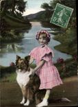 CPA Chien Chiens Enfant 