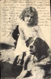 CPA Chien Chiens Enfant 