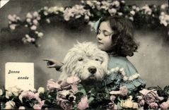 CPA Chien Chiens Enfant 