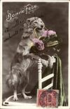 CPA Chien Chiens Bonne fete 