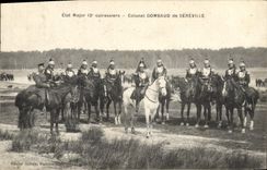 CPA Militaria Etat Major 12eme Cuirassiers Colonel Gombaud de Sereville 