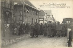 Vintage Postcard Militaria Alsace Arrivee of Mr. Millerand Ministre for the war has Dannemarie