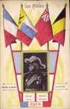 CPA Militaria Les Allies General Joffre Drapeaux 