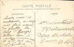 Postal Barco Paquebote Transatlántico Normandía que Sale del puerto San Nazario