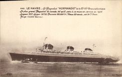 Vintage Postcard Boat Normandy Steamer Le Havre