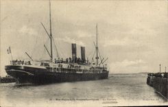 Vintage Postcard Boat Steamer Navarre