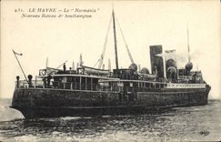 Vintage Postcard Boat Steamer Le Havre Normandia New boat of Southampton