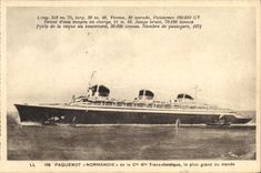 CPA Bateau Paquebot Normandie de la Cie Gle Transatlantique 