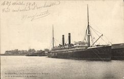 Vintage Postcard Boat Steamer St Nazaire the Deck chair Navarre