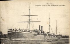 Vintage Postcard Boat French Steamer of the Shipping company Native