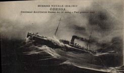 CPA Bateau Odessa Croiseur auxiliaire Russe de 1er rang Russie Russia 