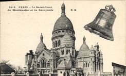 CPA Cloche Paris Le Sacre Coeur de Montmartre et la Savoyarde