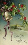 Vintage Postcard Bell Happy new year