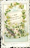 Vintage Postcard Fantasy Brodee Flowers Poisson