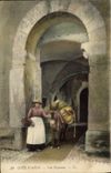 CPA Cueillette Une paysanne Cote d'Azur TOP Ane Mule