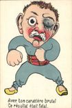 Vintage Postcard Fantaisie With your brutal character this result was fatal