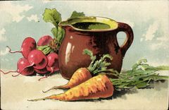 Vintage Postcard Fantasy Vegetables