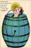 CPA Fantaisie Ivrogne Alcool Homme 