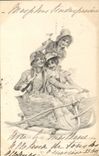 Vintage Postcard Fantaisie Women Toboggans