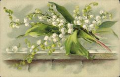 Vintage Postcard Fantasy Illustrator Flowers Lily of the valley