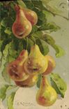 Vintage Postcard Fantasy Illustrator Pears