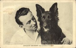 CPA Chien Chiens Dyck et Dickson vous porteront bonheur 