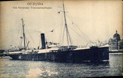 Vintage Postcard Boat Steamer Transatlantic General Oudjda Co