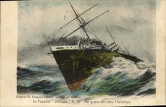 CPA Bateau Paquebot Orenoque par grosse mer dans l'Adriatique