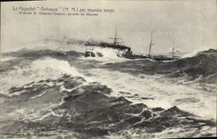 CPA Bateau Paquebot Orenoque par mauvais temps