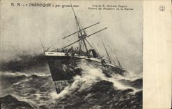 Vintage Postcard Boat Oceanian Steamer by heavy sea