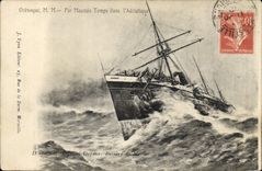 CPA Bateau Paquebot Orenoque par mauvais temps dans l'Adriatique